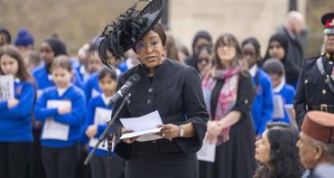 Shirley Botchwey at memorial gates