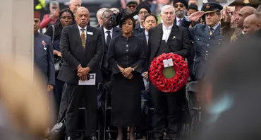 Commonwealth Secretary-General with High Commissioners and dignitaries at the Memorial Gates remembrance ceremony