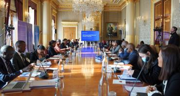 Participants sit at a table during the Commonwealth Diplomats Induction Programme