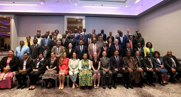 Family photo of ministers and senior officials attending the 12th Commonwealth Sports Ministers Meeting in Glasgow