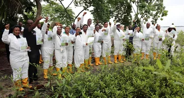 Hydrocarbon Pollution Remediation Project workers in Nigeria