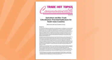Agriculture and Rice Trade Liberalisation