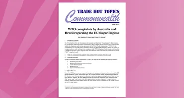 WTO complaints by Australia and Brazil regarding the EU Sugar Regime