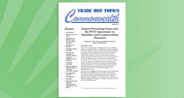 Export Processing Zones and the WTO Agreement on Subsidies and Countervailing Measures