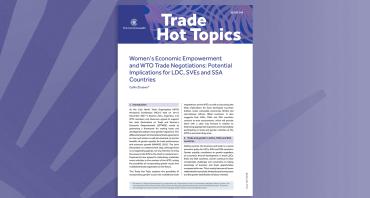 Women's Economic Empowerment and WTO Trade Negotiations