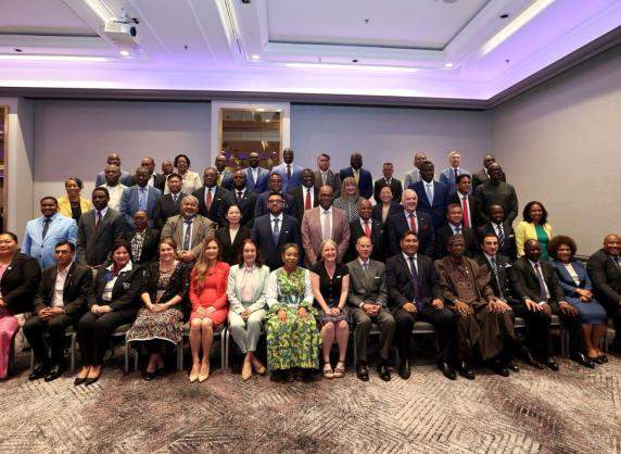 Family photo of ministers and senior officials attending the 12th Commonwealth Sports Ministers Meeting in Glasgow