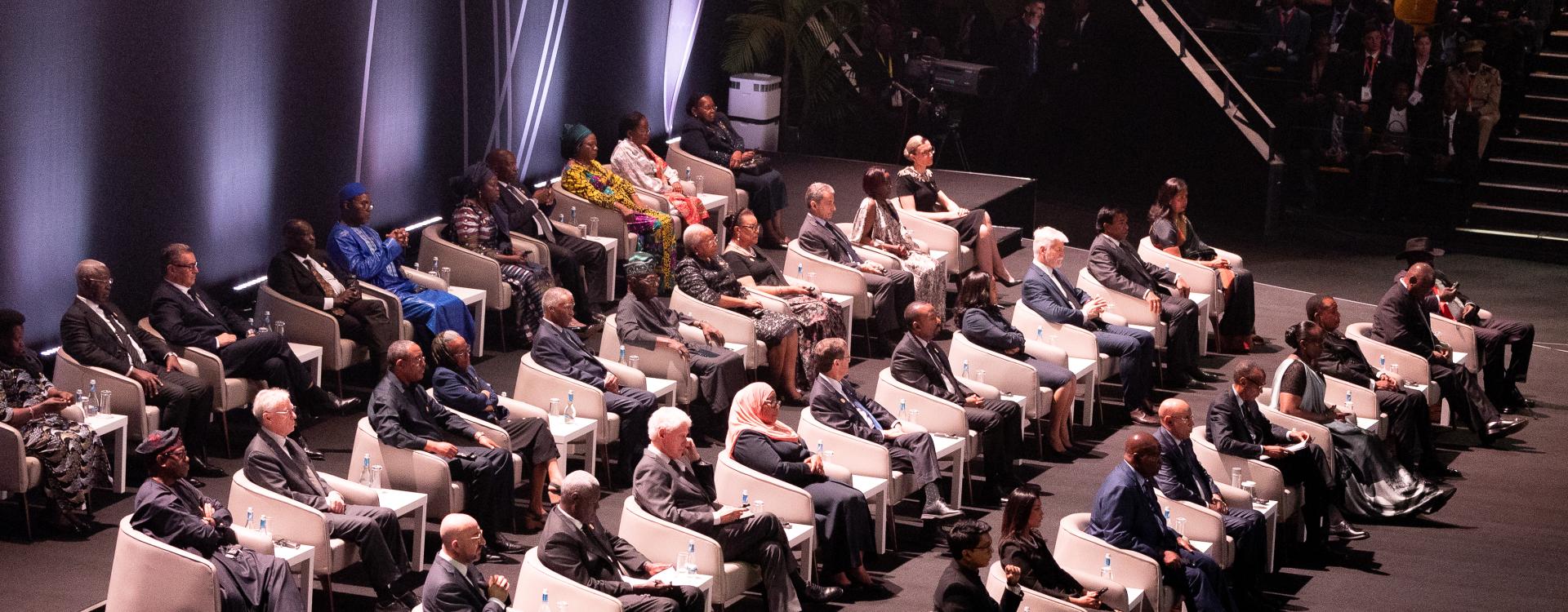 Leaders including The Rt Hon Patricia Scotland KC, the Commonwealth Secretary-General, former US president Clinton and former president of south africa thabo mbeki